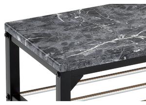 Szafka na buty/taboret 2 poziomy Black marble, 77 x 29 x 42 cm