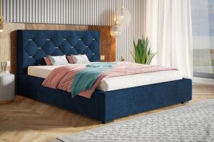 Tapicerowane łóżko z zagłówkiem 160x200 Abello 2X - 36 kolorów