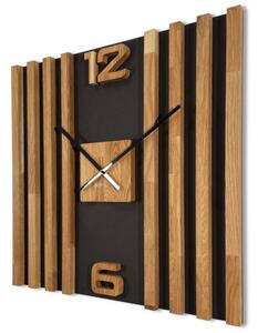 Zegar ścienny drewniany LAMELE SQ 60cm