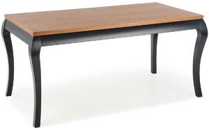 Rozkładany stół z czarnymi nogami WINDSOR 160-240 - ciemny dąb
