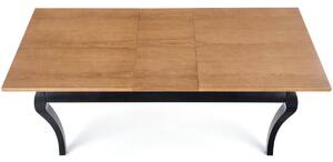 Rozkładany stół z czarnymi nogami WINDSOR 160-240 - ciemny dąb