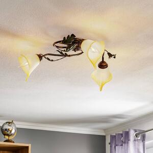 ONLI Lampa sufitowa Quercia 3-punktowa kremowy/brązowy/zielony