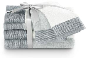 AmeliaHome Komplet ręczników Aria biały/srebrny, 6 szt
