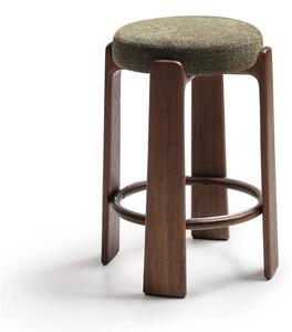 Hoker w kolorze zielono-ciemnonaturalnym z litego drewna jesionowego (wysokość siedziska 75 cm) Granite – Kave Home