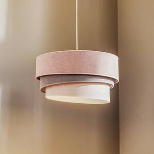 Lampa wisząca Pastell Trio Duolla, możliwość ściemniania, fioletowy / różowy / bladoróżowy, salon / jadalnia, tkanina / materiał / jedwab, nowoczesny