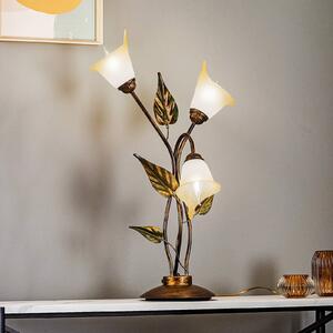 Lampa stołowa Miranda ONLI, brązowy / mosiężny, salon / jadalnia, metal, florentyński