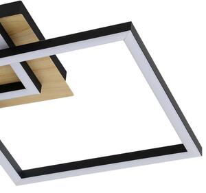 Ledowa lampa sufitowa Ashton 24W 3000K plafon squares czarny drewno