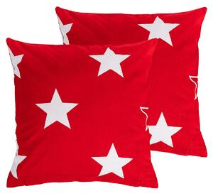 Poszewka na poduszkę Stars red, 40 x 40 cm