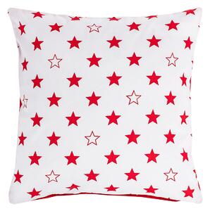 Poszewka na poduszkę Stars red, 40 x 40 cm