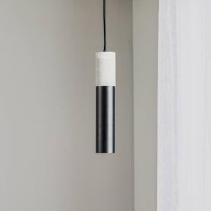 SOLLUX LIGHTING Lampa wisząca Tube, beton, czarna, 1-punktowa