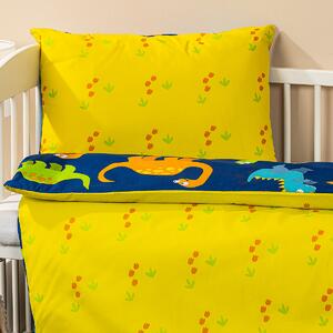 Bawełniana pościel dziecięca do łóżeczka Dino, 100 x 135 cm, 40 x 60 cm