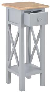 Stolik boczny, szary, 27x27x65,5 cm, drewniany