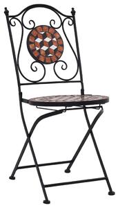 Mozaikowe krzesła bistro, 2 szt, brązowe, ceramiczne