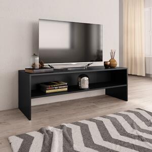 Szafka pod TV, czarna, 120x40x40 cm, materiał drewnopochodny