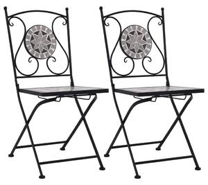 Mozaikowe krzesła bistro, 2 szt, szare