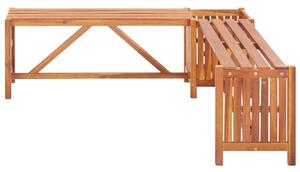 Ogrodowa ławka narożna z donicą, 117x117x40 cm, drewno akacjowe