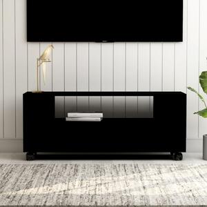 Szafka pod TV, czarna, 120x35x48 cm, materiał drewnopochodny
