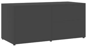 Szafka pod TV, czarna, 80x34x36 cm, płyta wiórowa