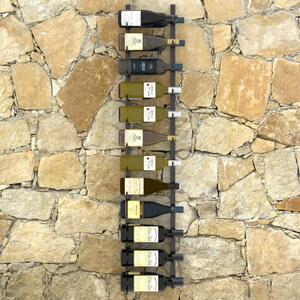 Ścienny stojak na 24 butelki wina, czarny, żelazny