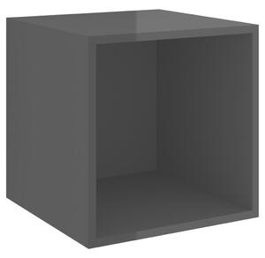 Półka ścienna, wysoki połysk, czarna 37x37x37 cm, płyta wiórowa