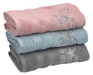 Podarunkowy zestaw ręczników BUTTERFLY, 3 szt Różowy Zestaw (ręcznik 30x50cm, 50x100cm, 70x140cm)