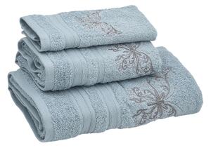 Podarunkowy zestaw ręczników BUTTERFLY, 3 szt Jasnoniebieski Zestaw (ręcznik 30x50cm, 50x100cm, 70x140cm)