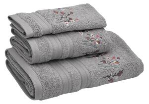 Podarunkowy zestaw ręczników GARDENIA, 3 szt Szary Zestaw (ręcznik 30x50cm, 50x100cm, 70x140cm)