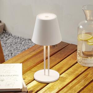 Akumulatorowa lampa stołowa LED Janea TWIN, biały, metal, Lindby Lindby, możliwość ściemniania, biały / opal, metal, nowoczesny