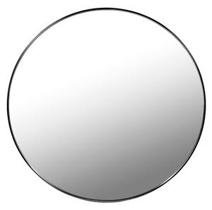 Czarne lustro w metalowej ramie okrągłe 60 cm - Pireo