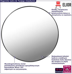 Czarne okrągłe lustro industrialne 70 cm - Pireo