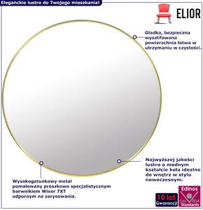 Złote okrągłe metalowe lustro 80 cm - Pireo