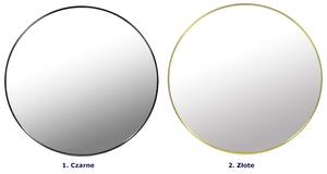 Złote okrągłe metalowe lustro 80 cm - Pireo