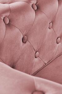 Różowy pikowany fotel wypoczynkowy - Vismos 3X