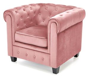 Różowy pikowany fotel wypoczynkowy - Vismos 3X
