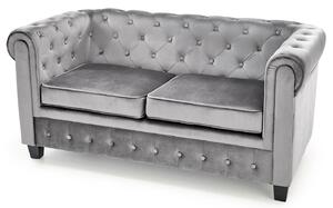 Szara pikowana sofa w stylu Chesterfield - Vismos 4X