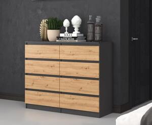 Szafka z szufladami komoda loft 120cm antracyt | Umeblowana.com