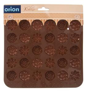 Orion Silikonowa forma na czekoladki KWIATKI, brązowy