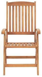 Rustykalny zestaw 2 krzeseł ogrodowych składane jasne drewno akacjowe z poduszkami kremowymi Java Beliani