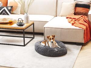 Legowisko dla psa poliester okrągłe poduszka pies kot miękkie ciemnoszare Kulu Beliani