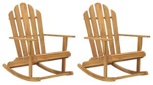 Bujane krzesła Adirondack, 2 szt., lite drewno tekowe