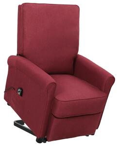 Podnoszony fotel rozkładany, winna czerwień, tkanina