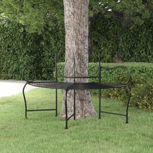 Ławka pod drzewo, 150 cm, czarna, stalowa