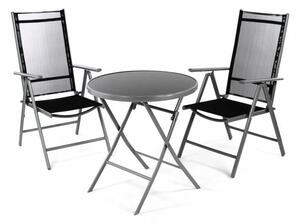 Zestaw mebli ogrodowych - krzesła i stół czarny