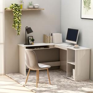 Białe biurko z połyskiem do biura - Merfis 4X