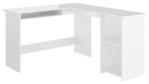 Białe biurko z połyskiem do biura - Merfis 4X
