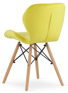 Zestaw 4szt. żółtych welurowych krzeseł - Zeno 4S