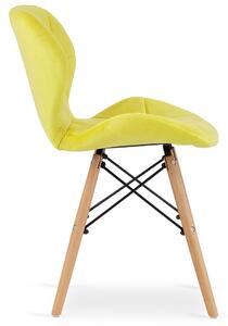 Zestaw 4szt. żółtych welurowych krzeseł - Zeno 4S