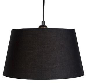 Lampa wisząca z 3 bawełnianymi abażurami w kolorze czarnym ze złotem - Cava Oswietlenie wewnetrzne
