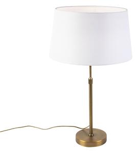 Lampa stołowa regulowana brąz klosz lniany biały 35cm - Parte Oswietlenie wewnetrzne