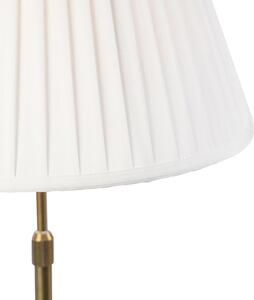 Lampa stołowa regulowana brąz klosz plisowany kremowy 35cm - Parte Oswietlenie wewnetrzne